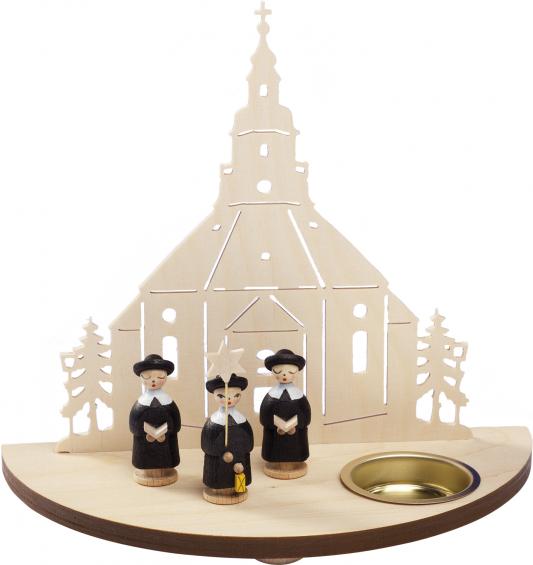 Seiffener Kirche mit Figuren - schwarz 