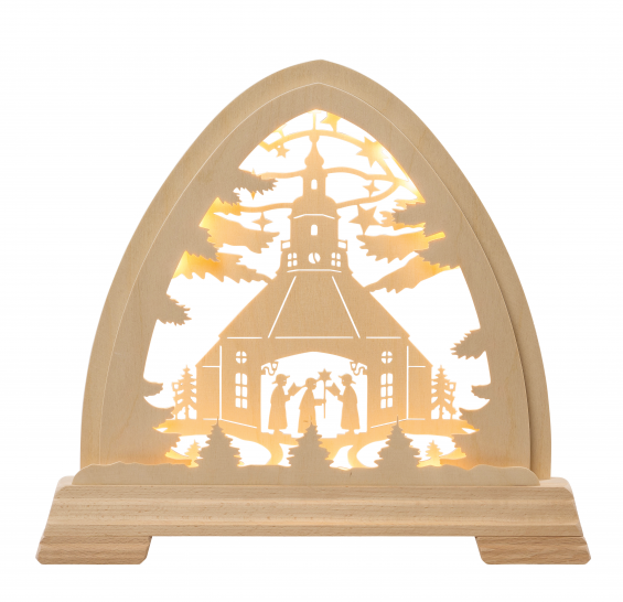 Gotischer Bogen "Seiffener Kirche" mit LED Band 